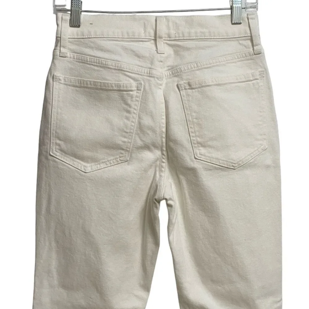 Madewell The Perfect Vintage Crop Jeans Women's 26 Off-White Knee-Rip Edition - Picture 11 of 16
